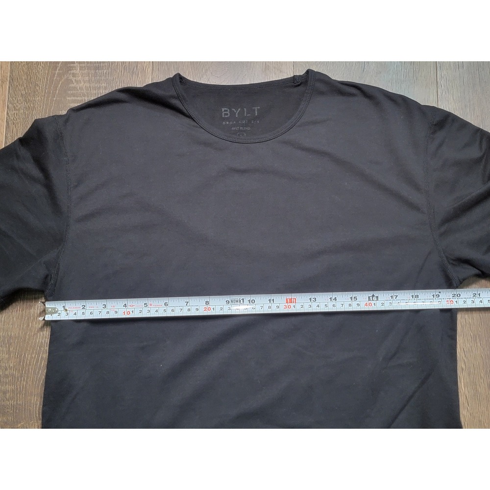 BYLT Basic Crew Neck Short Sleeve T Shirt Black Size L Mens Soft Blend
